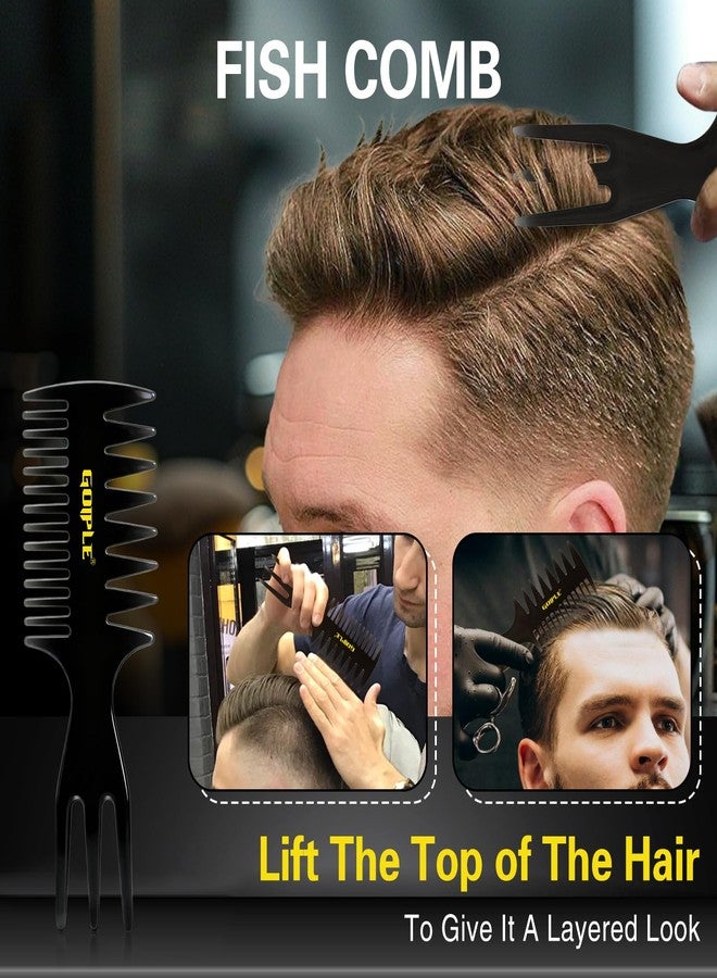 Goiple Hair Styling Combs Set Wide Tooth Texture Comb For Men, Christmas Gift for Men Barber Brush Comb Set Barber Tools for All Types | Hair Styling Powder for Mens Texture Powder Flexible Hold Matte Finish - Image 4